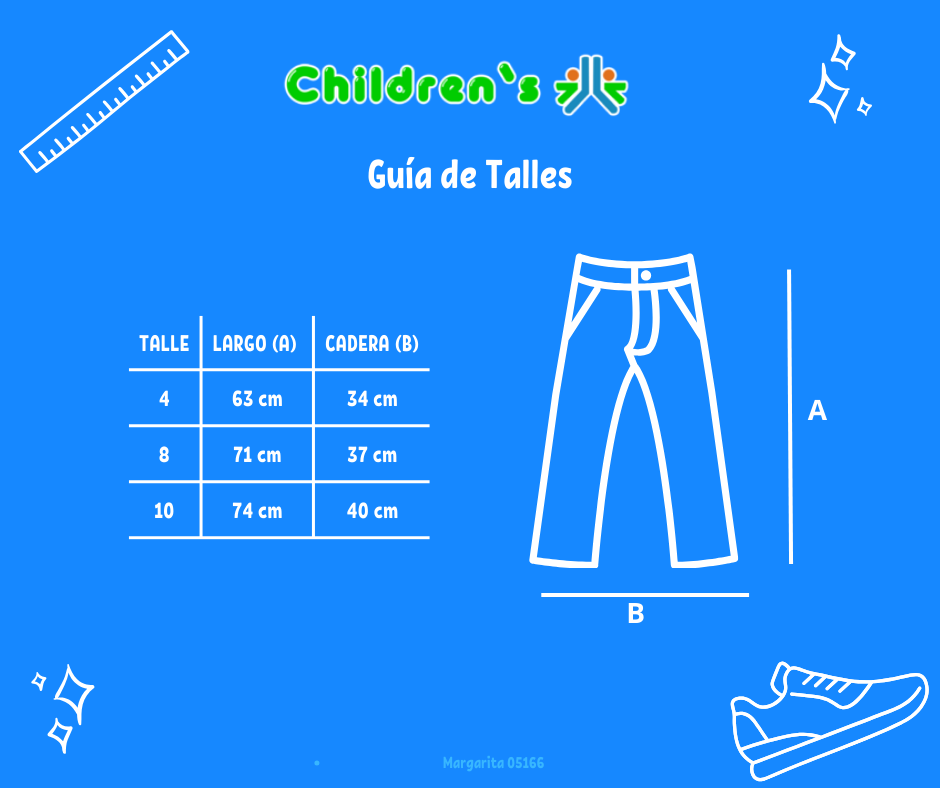 Tabla de talles — Pantalon de Corderoy con bordado en cintura