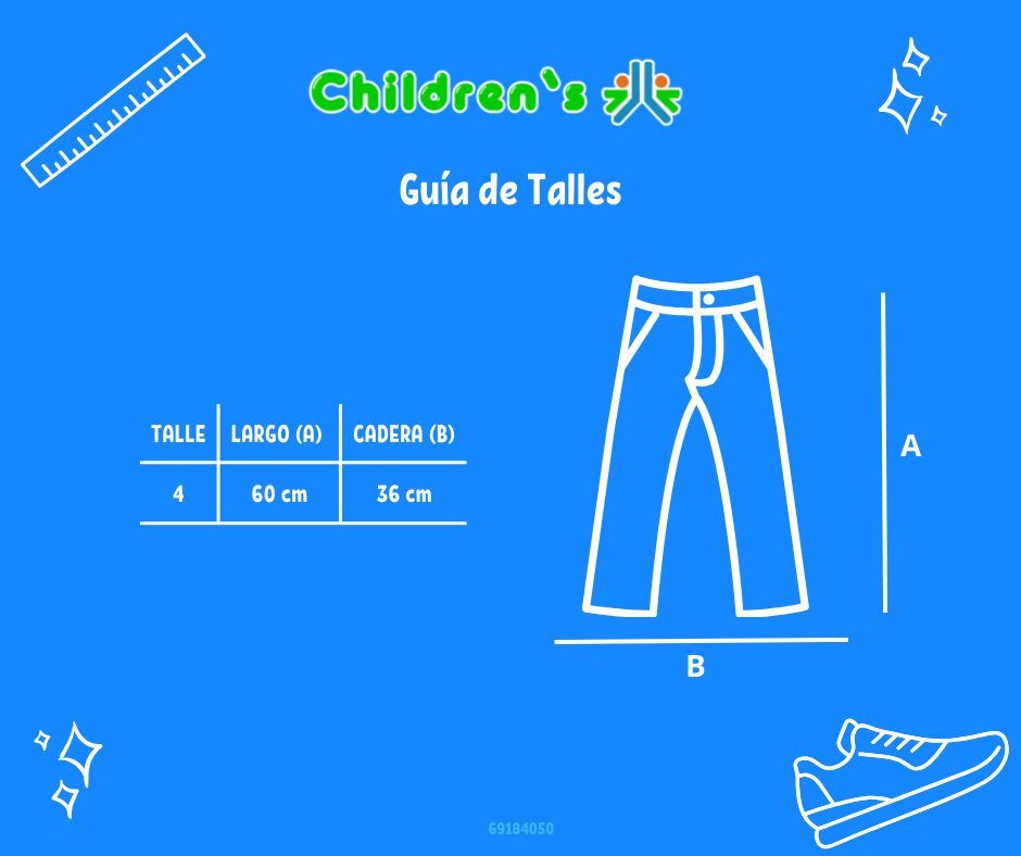 Tabla de talles — Pantalon Corderoy Rayado Con Cintura Elastizada