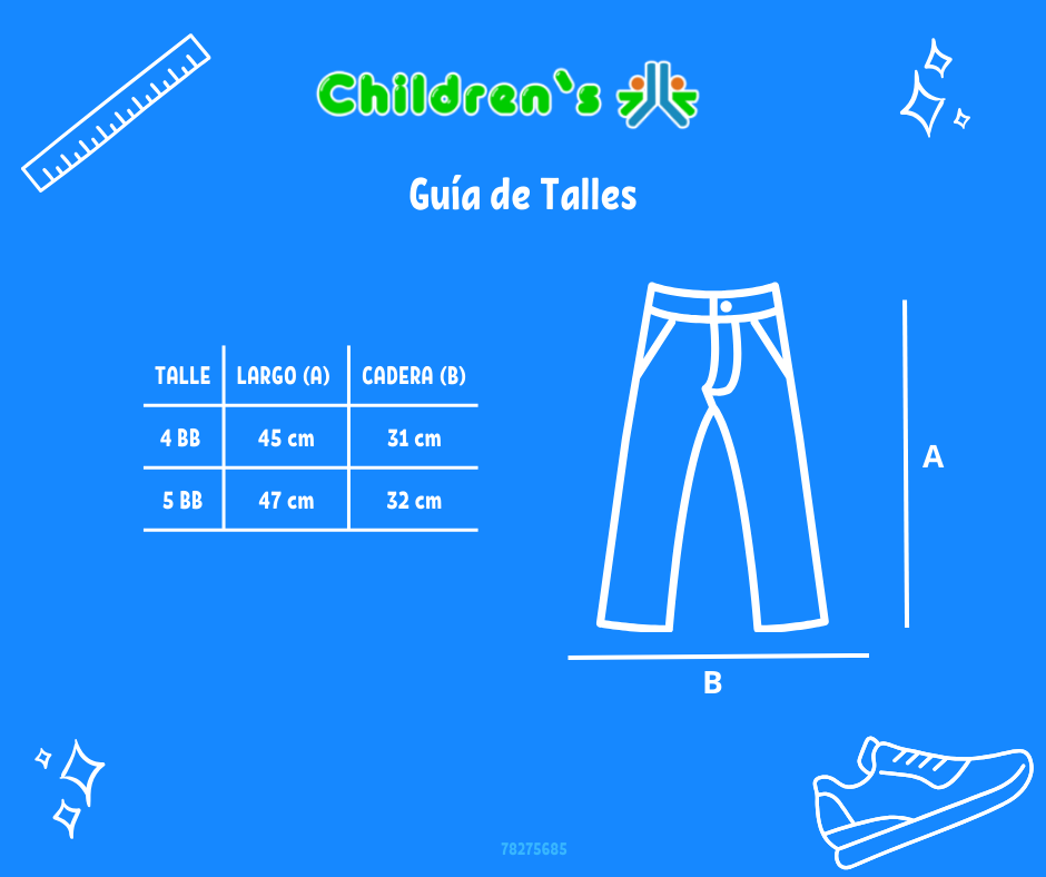 Tabla de talles — Pantalon de Corderoy con Cintura Elastizada
