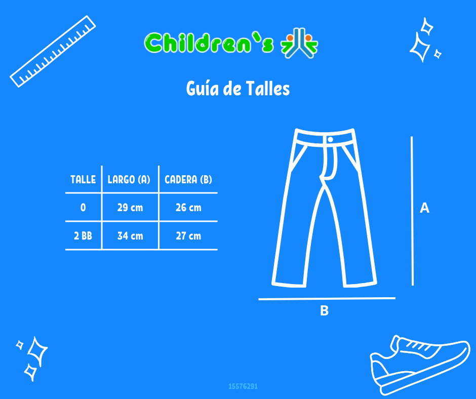 Tabla de talles — Pantalon de Corderoy con cintura elastizada Broches