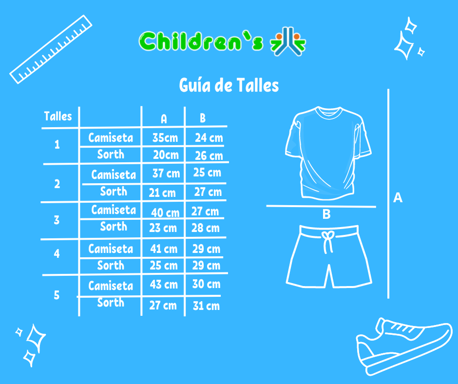 Tabla de talles — Conjunto Futbol Argentina Messi Remera / Short