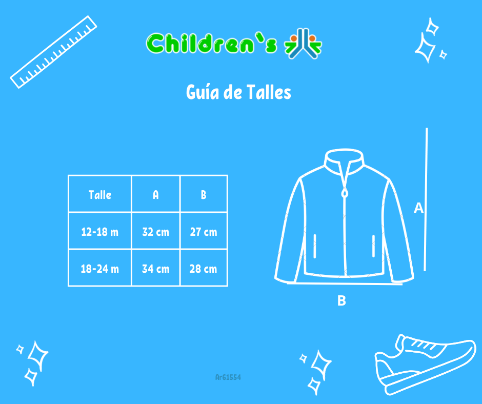 Tabla de talles — Campera Tejida con Cierre y Capucha