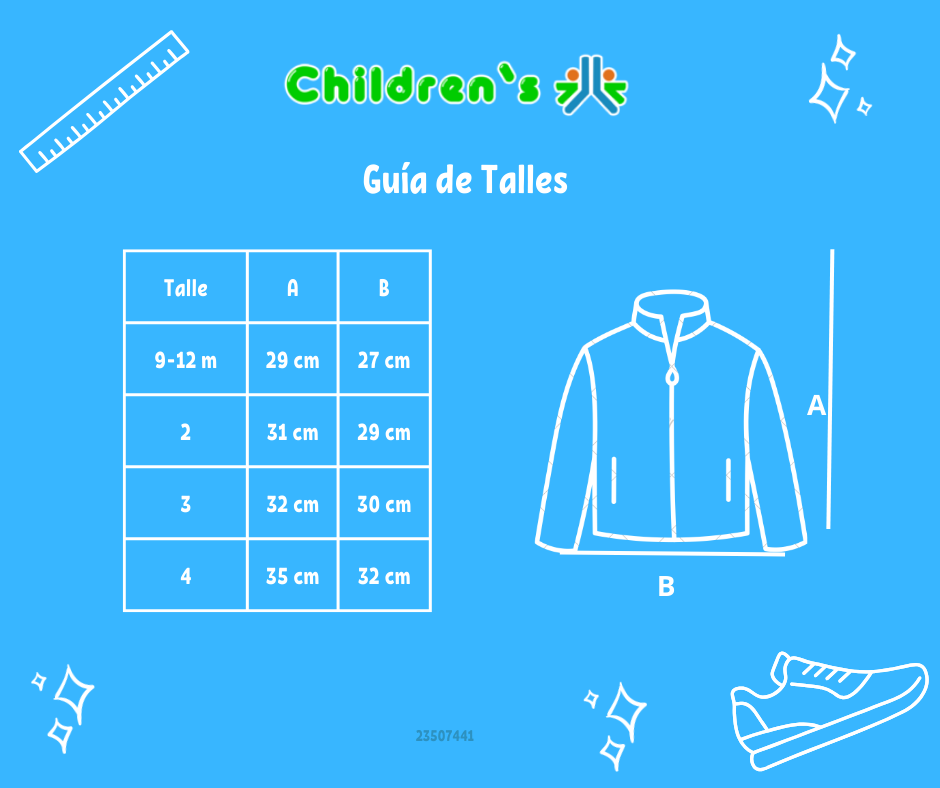 Tabla de talles — Campera Tejida con Cierre Rayado