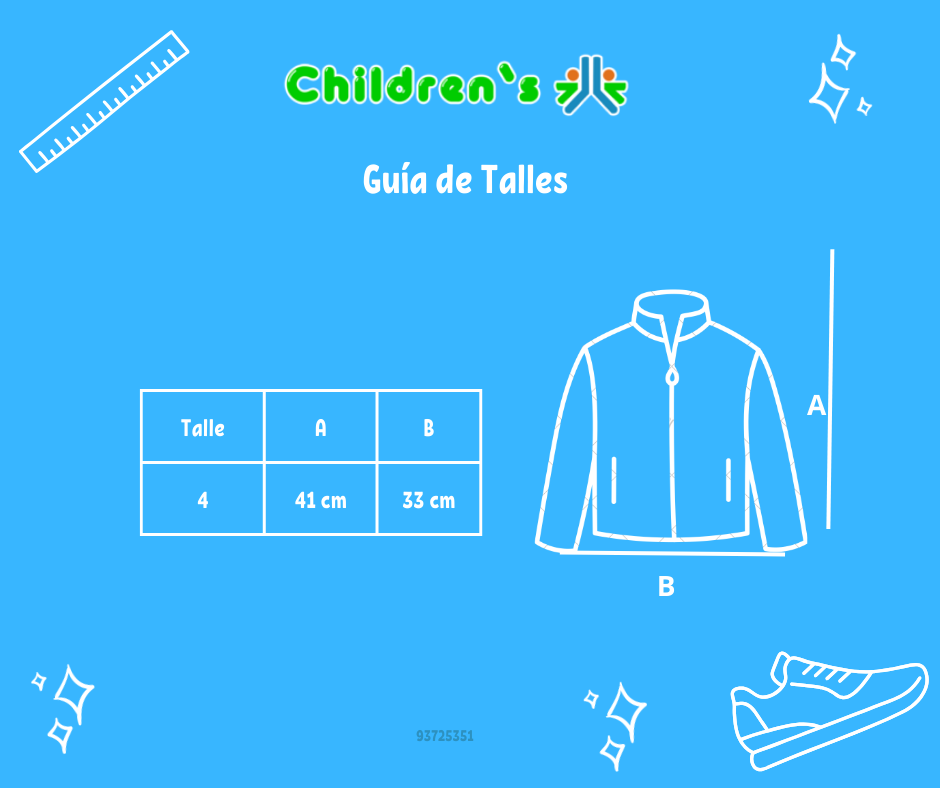Tabla de talles — Campera Tejida con Cierre