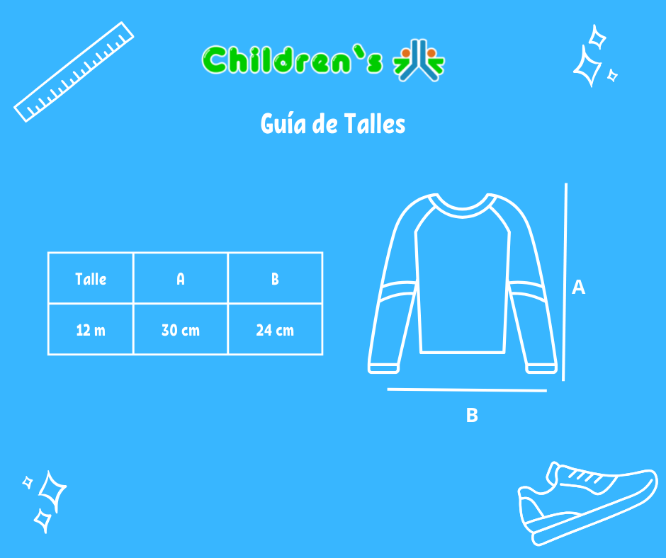 Tabla de talles — Remera Manga Larga Globitos