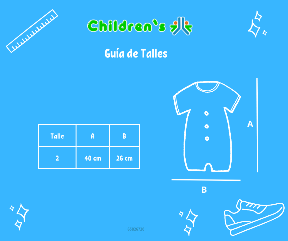 Tabla de talles — Enteritos Babucha Batista con punto smock bordado