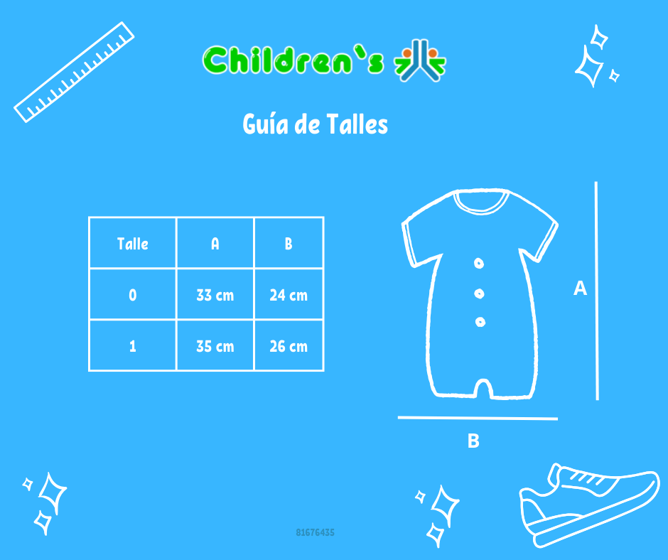 Tabla de talles — Enteritos Babucha pique con punto smock borado