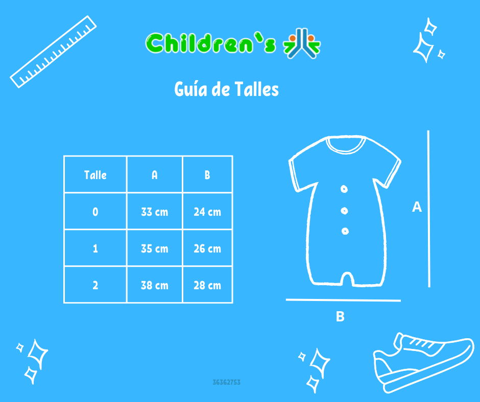 Tabla de talles — Enteritos Babucha Batista con puntilla