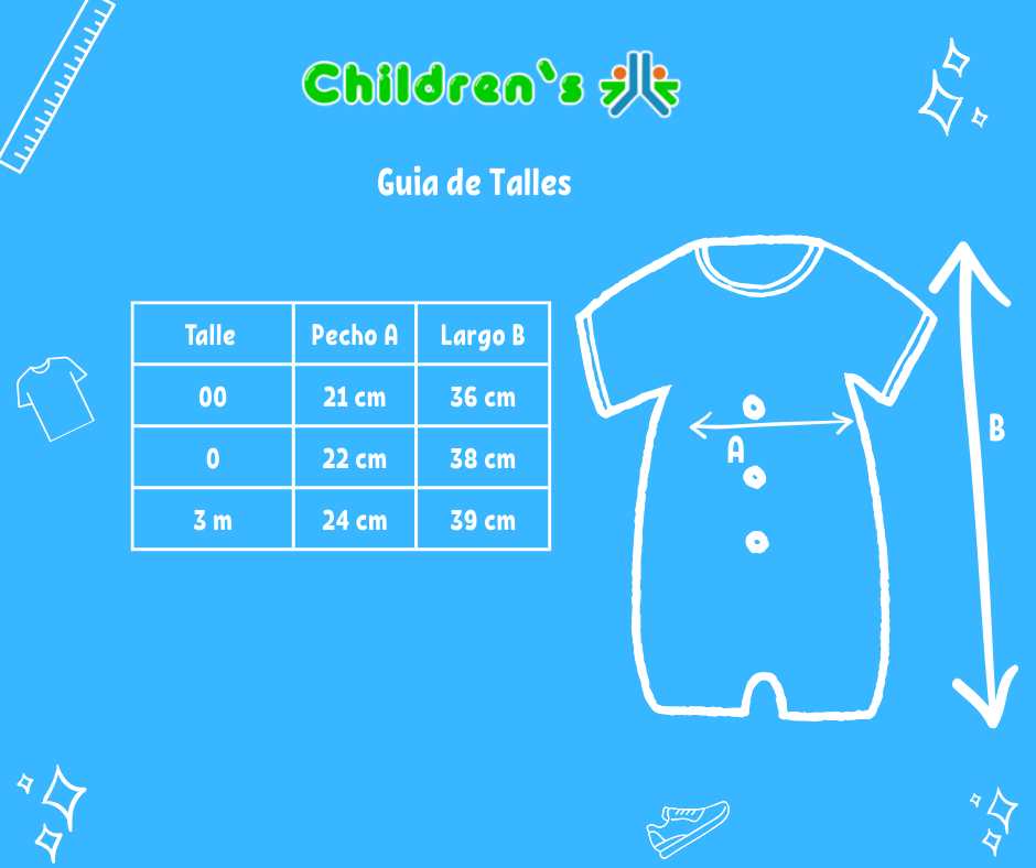 Tabla de talles — Enteritos Babucha Pique bordado