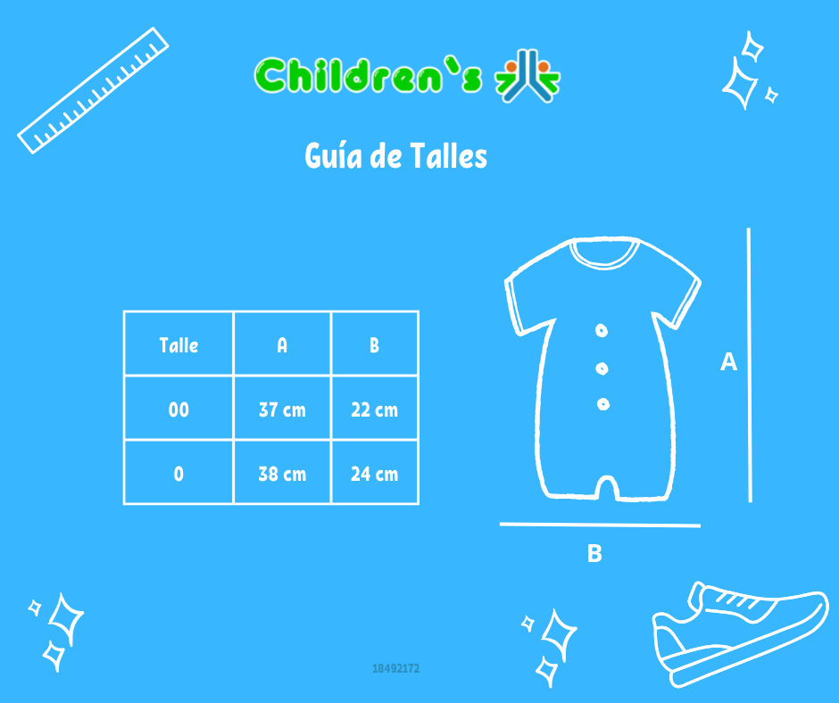 Tabla de talles — Enteritos Babucha Pique con cuello bordado