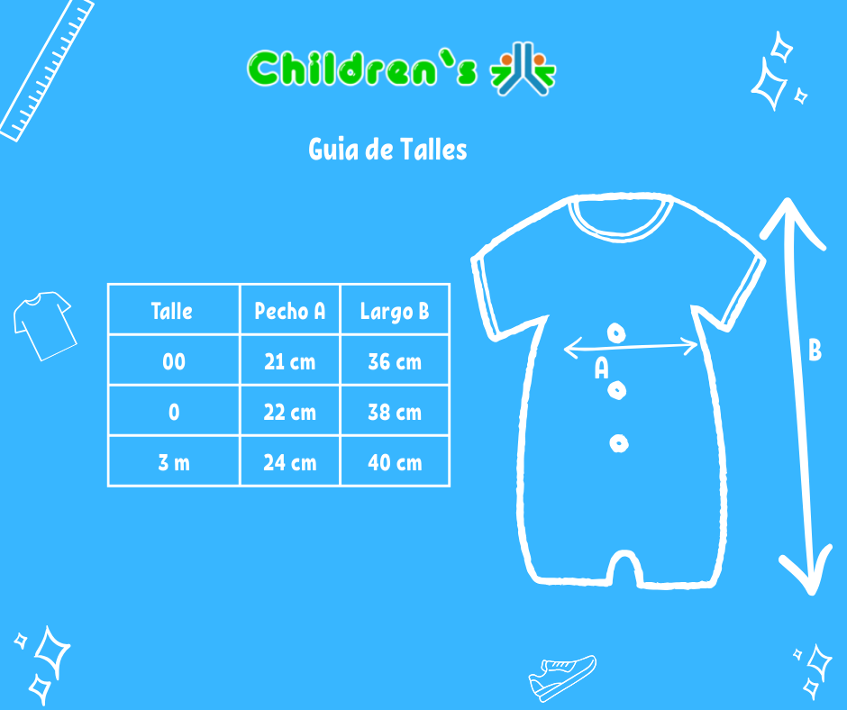 Tabla de talles — Enteritos Babucha Pique con cuello bordado