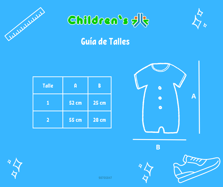 Tabla de talles — Enteritos Babucha Viyela con alforzado