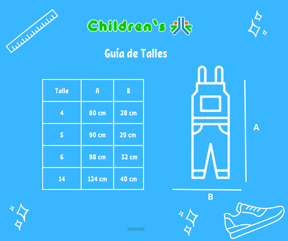 Tabla de talles — Jardinero de Gabardina Largo