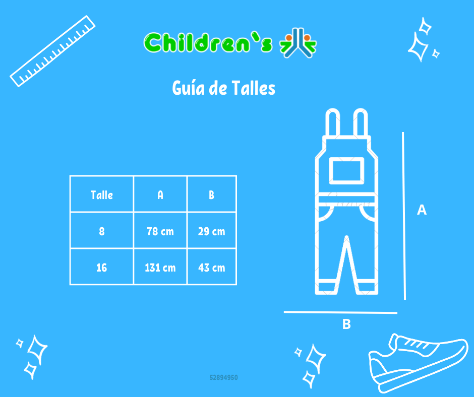 Tabla de talles — Jardinero de Gabardina Largo