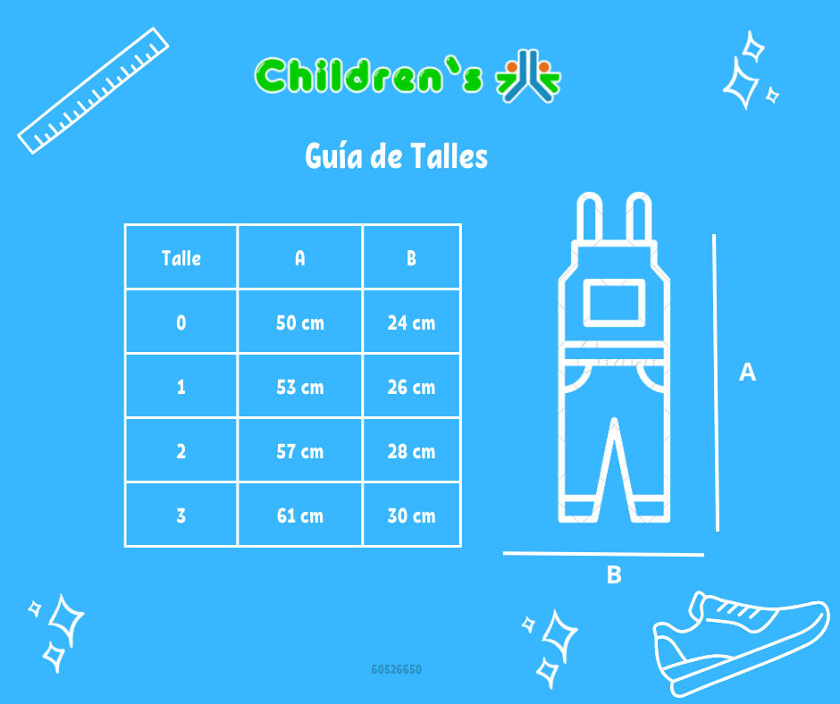 Tabla de talles — Jardinero Largo Gabardina con bolsillos y broches