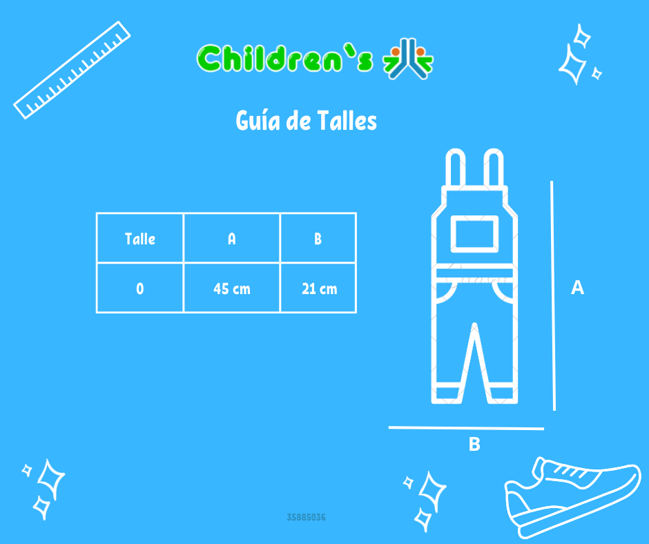 Tabla de talles — Jardinero Largo de Jeans Bordado y broche