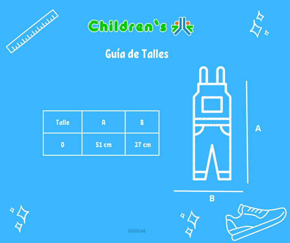 Tabla de talles — Jardinero Largo de Jeans Bordado