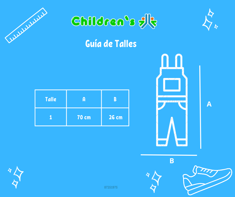 Tabla de talles — Jardinero Largo Jeans Bordado