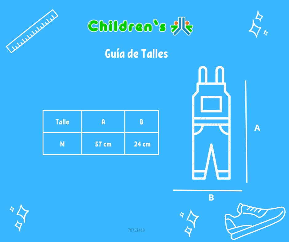 Tabla de talles — Jardinero Largo de Jeans  bordado con Broche
