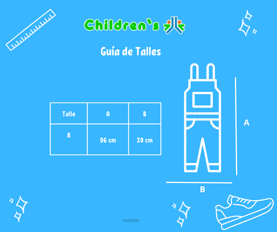 Tabla de talles — Jardinero Largo Jeans con detalle en corderoy