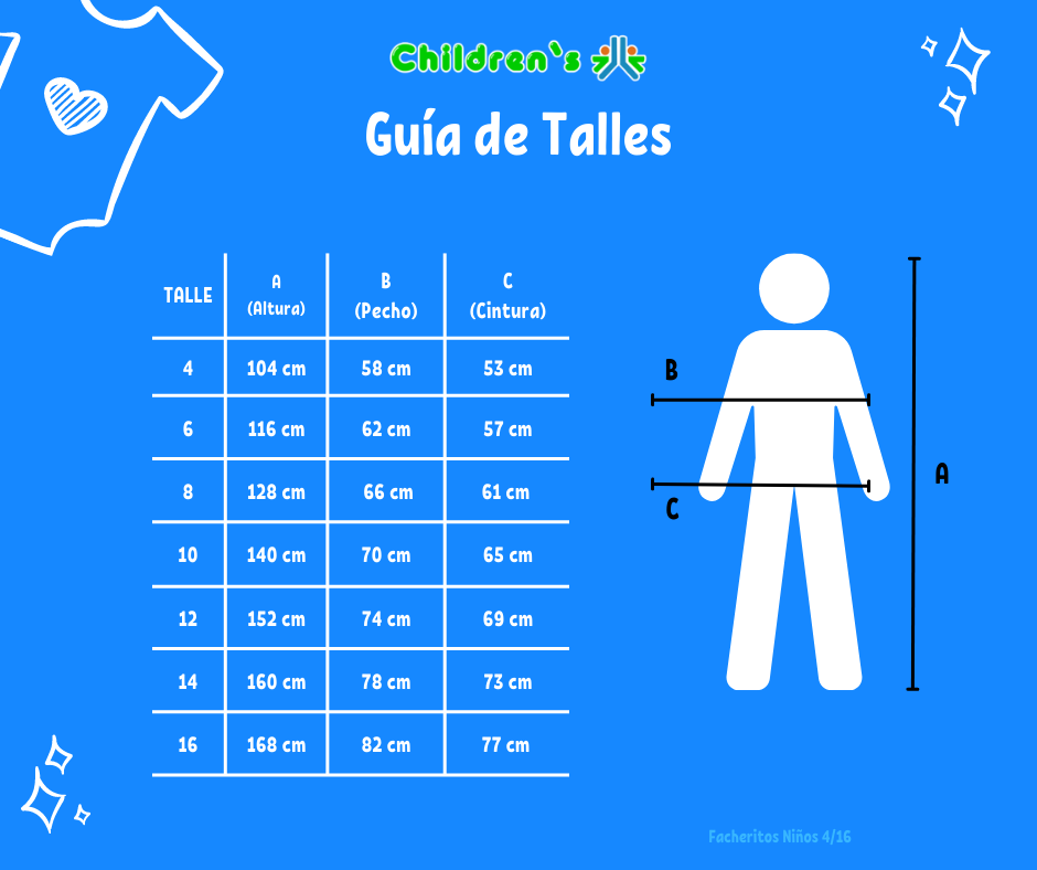 Tabla de talles — Pantalon Friza Marmoleada con Puño
