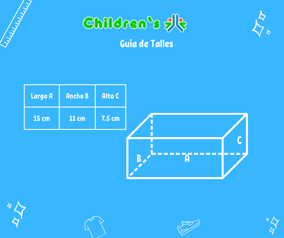 Tabla de talles — Canasta Comunion Rectangular De Tull Con Apliques De Flores