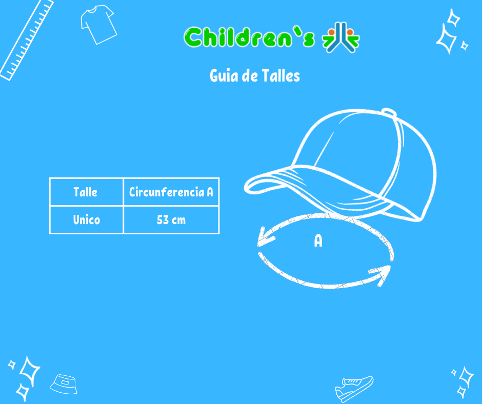 Tabla de talles — Gorro Cap Visera Personaje Kitty