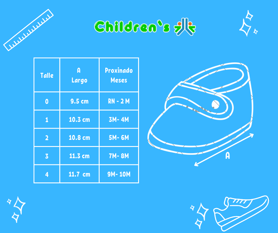Tabla de talles — Sandalia Lisa velcro Sin base