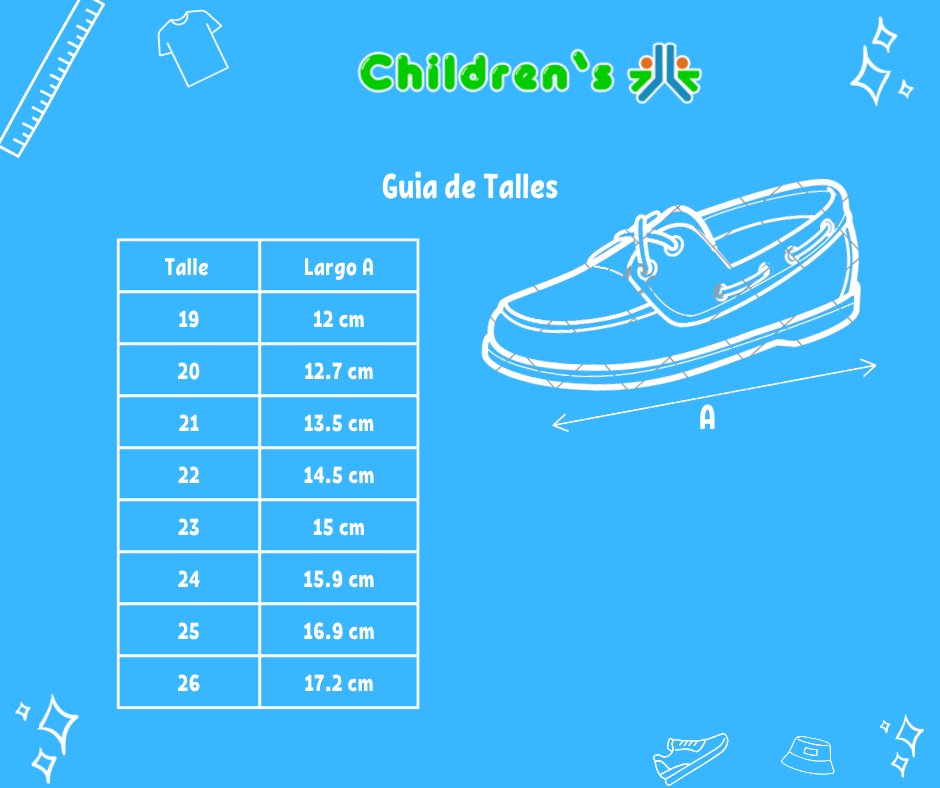 Tabla de talles — Zapato Nautico con cordon
