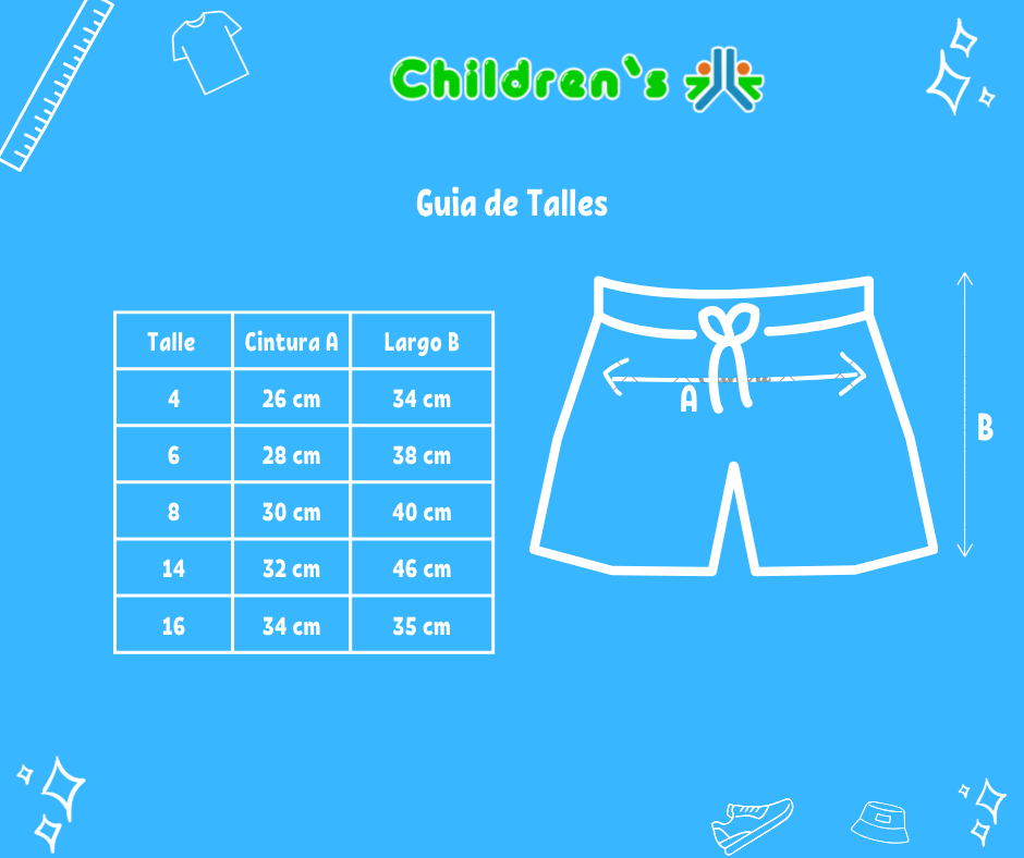 Tabla de talles — Bermuda Dryfit Deportiva Forrada Con Bolsillos