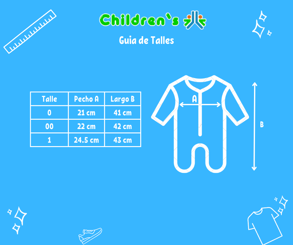 Tabla de talles — Enterito De Algodon Estampado De Flores