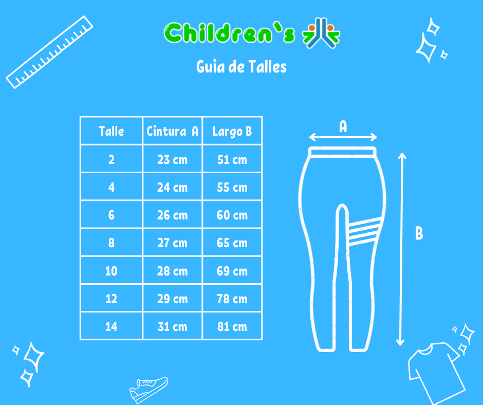 Tabla de talles — Calzas Termicas Estampadas Sweet