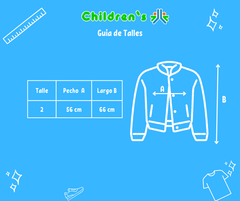 Tabla de talles — Campera Jeans C/Corderito Interno