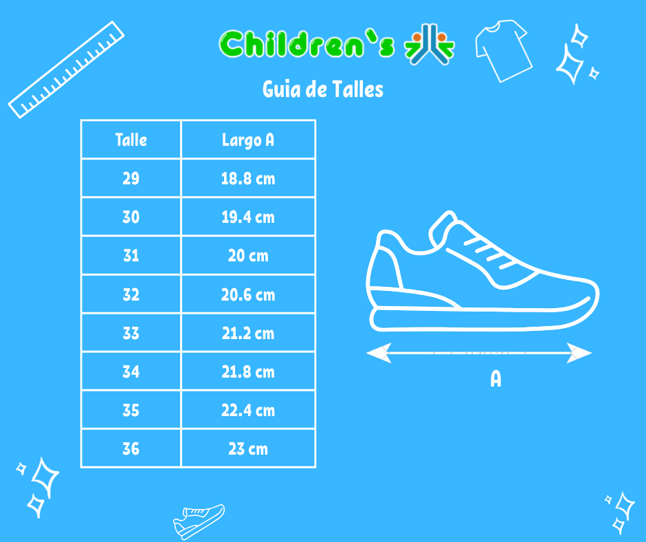 Tabla de talles — Bota Velcro Tornasol
