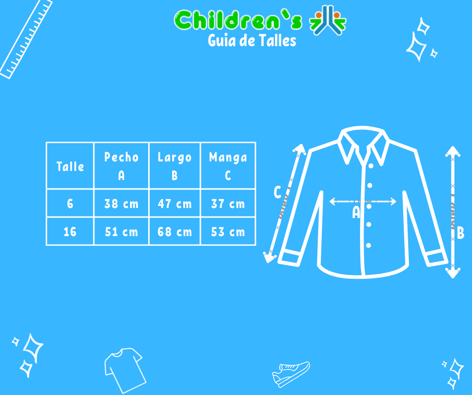 Tabla de talles — Camisa Manga Larga Escocesa