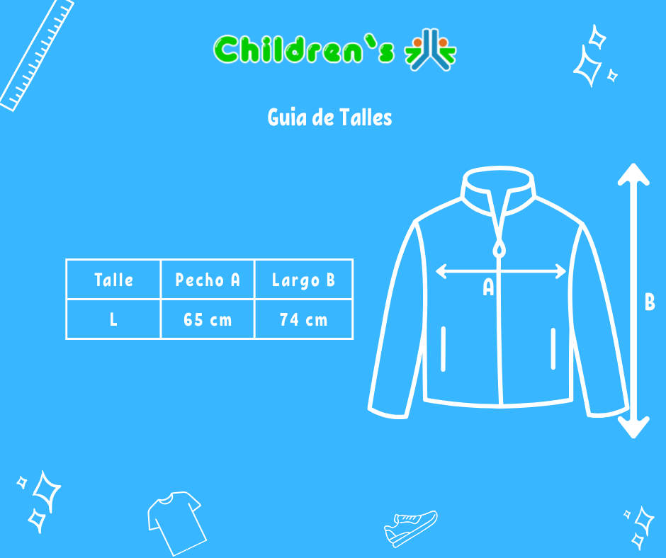 Tabla de talles — Camisaco De Corderoy Con Cierre