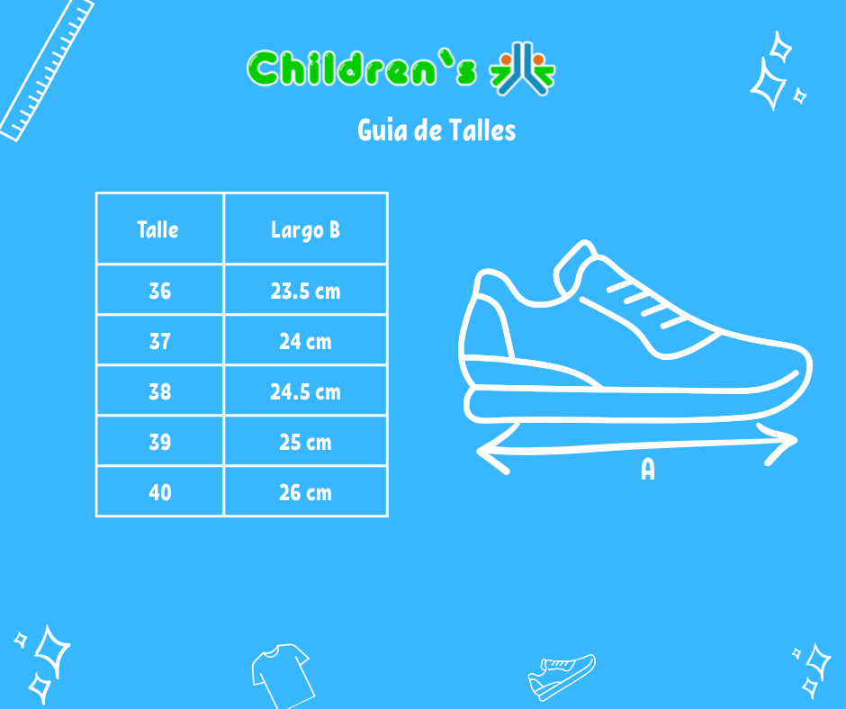 Tabla de talles — Zapatilla Tejida Con Piedra Mujer