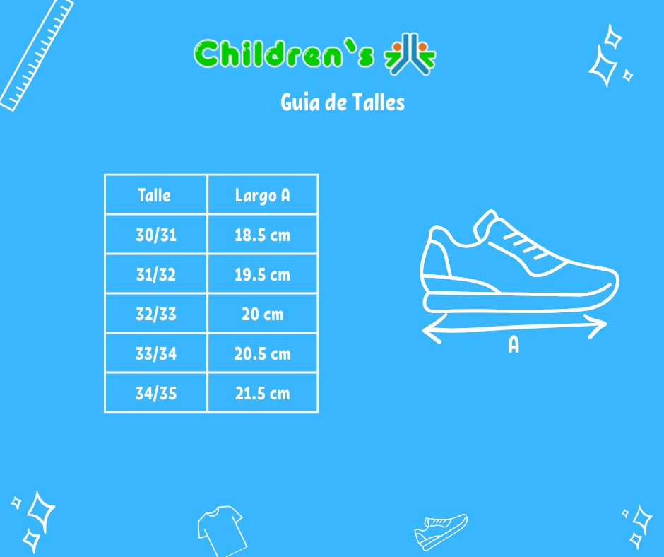 Tabla de talles — Zapatilla Deportiva Ultra Liviana Cordon