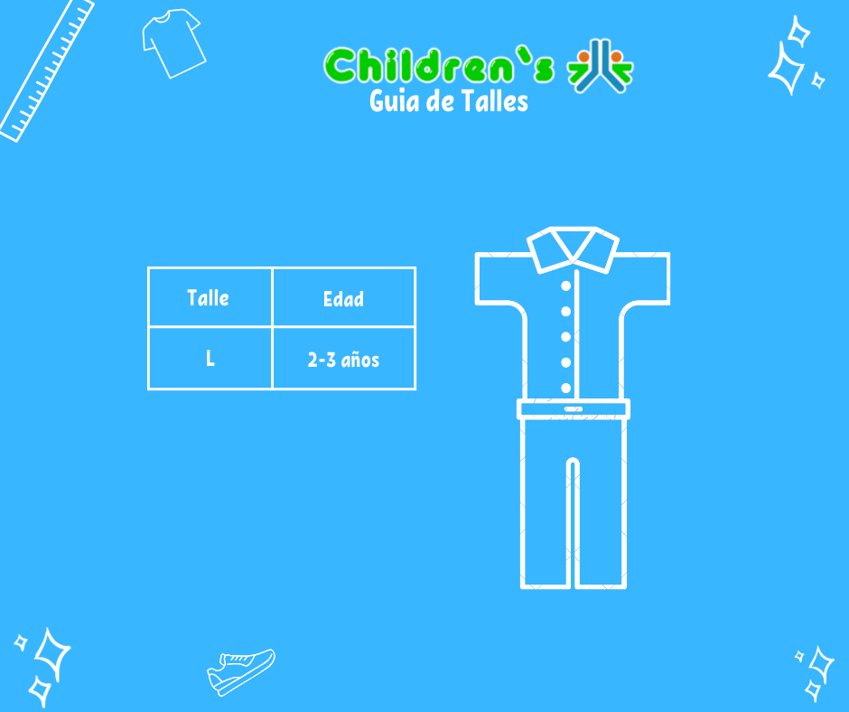 Tabla de talles — Conjunto Bautismo Bermuda y Camisa