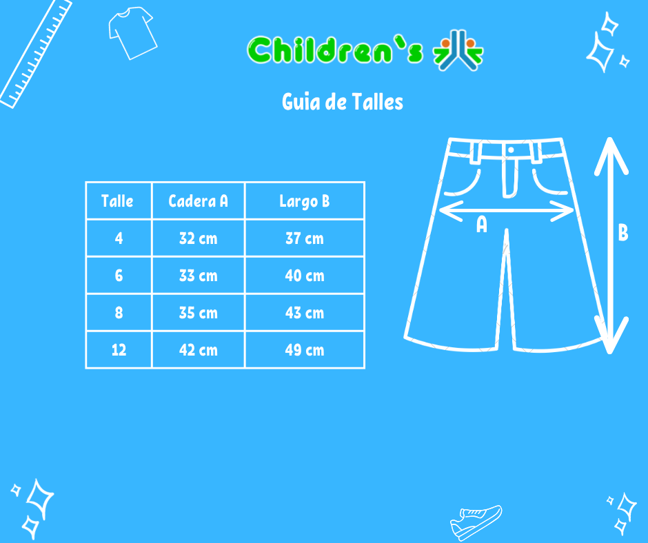 Tabla de talles — Bermuda de Gabardina Tipo Cargo