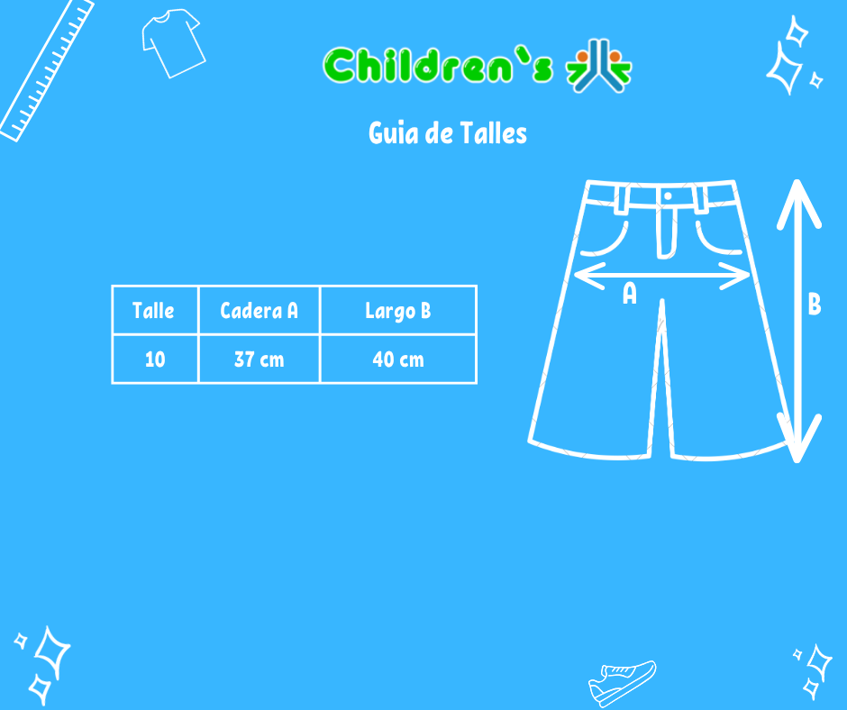Tabla de talles — Bermuda Gabardina Tipo Cargo