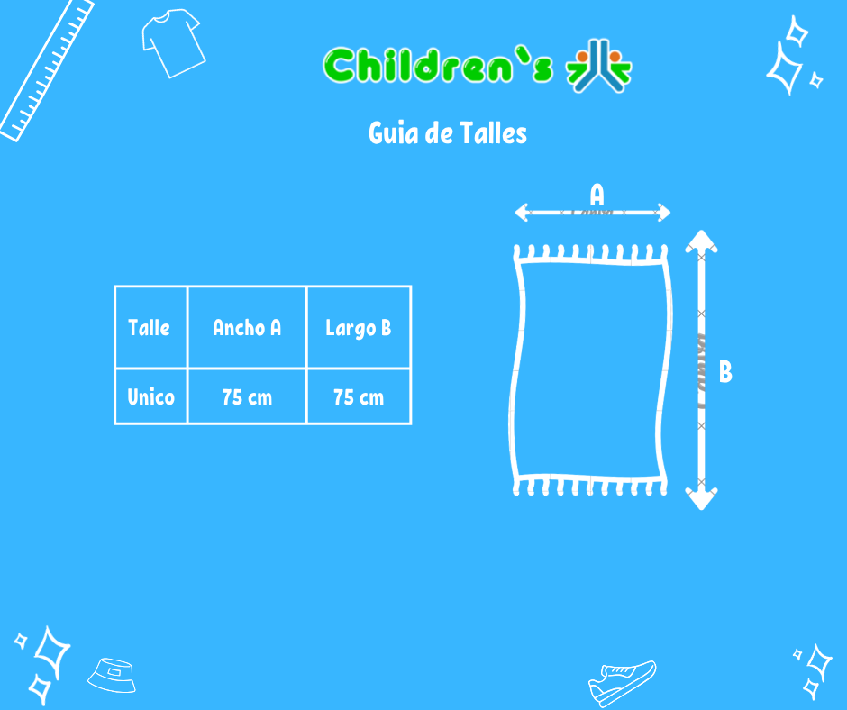 Tabla de talles — Manta Doble Faz Pique y Algodon Rayada