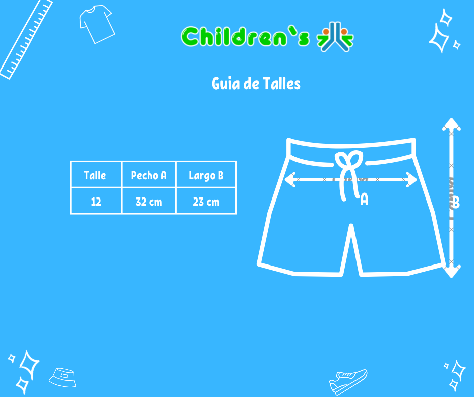 Tabla de talles — Short Algodon Con Cintura Regulable