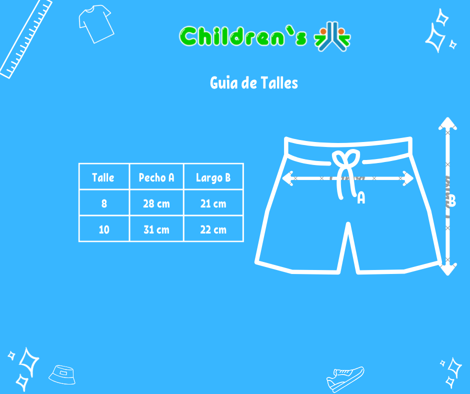 Tabla de talles — Short Algodon Con Cintura Regulable