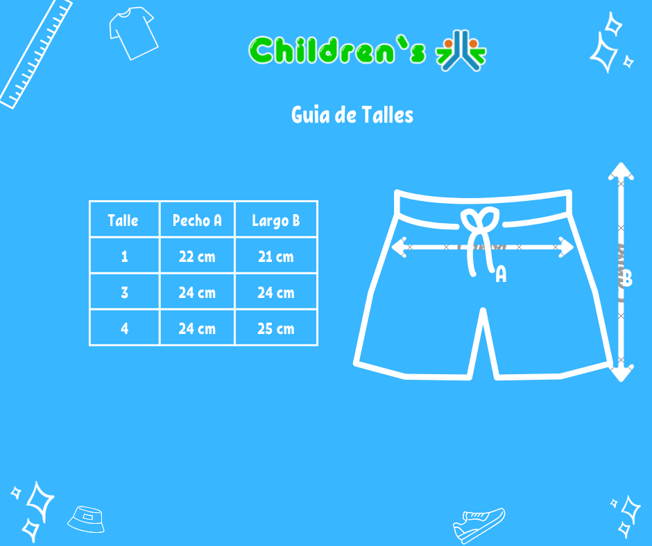 Tabla de talles — Short Towel Con Cintura Elastizada