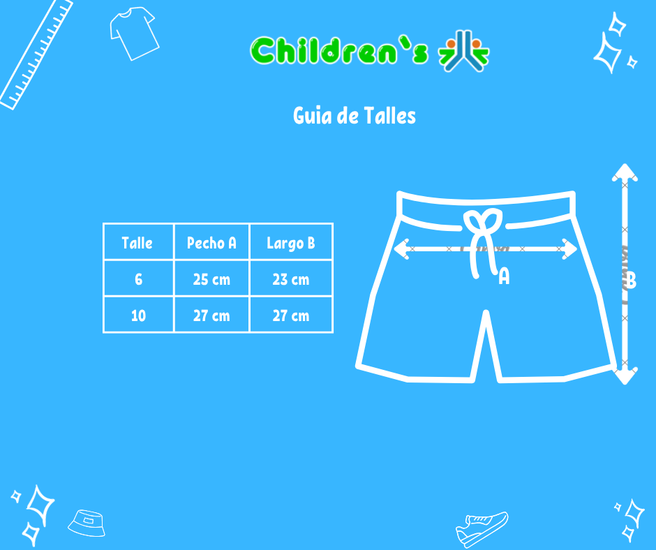 Tabla de talles — Short Algodon Rustico Con Cintura Regulable