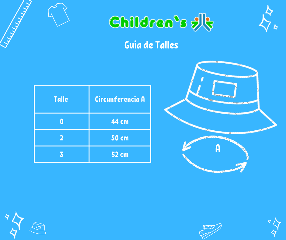 Tabla de talles — Gorro Piluso De Tela Ajustable