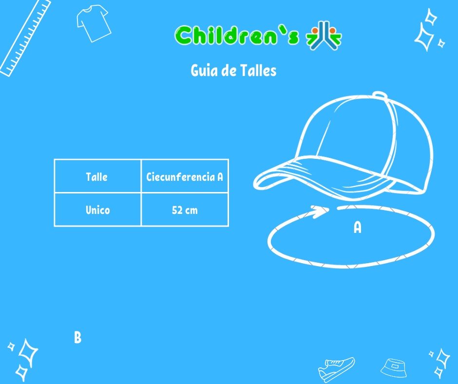 Tabla de talles — Gorro Cap Visera Personaje La Bubu
