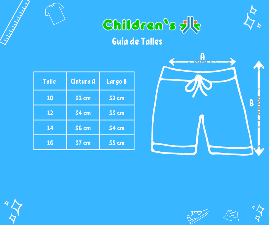 Tabla de talles — Bermuda De Baño Secado Rapido Con Susperdor