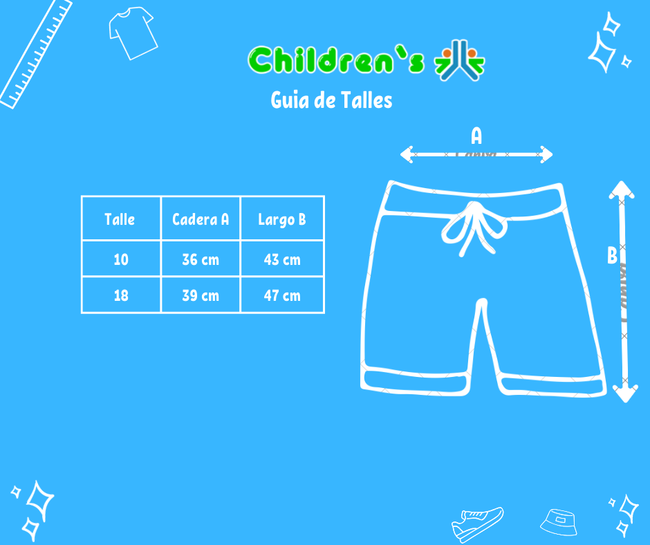 Tabla de talles — Short De Baño Secado Rapido Bolsillo Lateral  Con Cierre y Cintuta Regulable